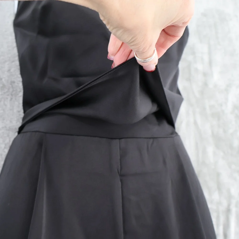 AQUA‎ Halter Neck Wide Leg Satin Jumpsuit Womens 12 Black Hostess Event $268 NWT - Picture 8 of 16